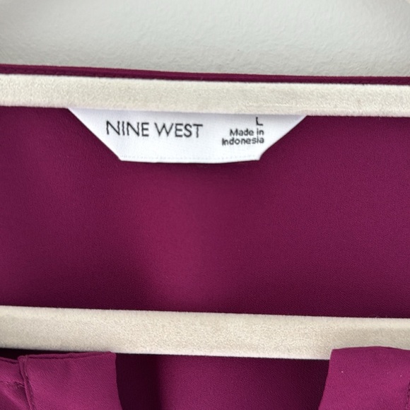 Nine West Pleated Pink/Purple Pleated Blouse Size L - Picture 2 of 7